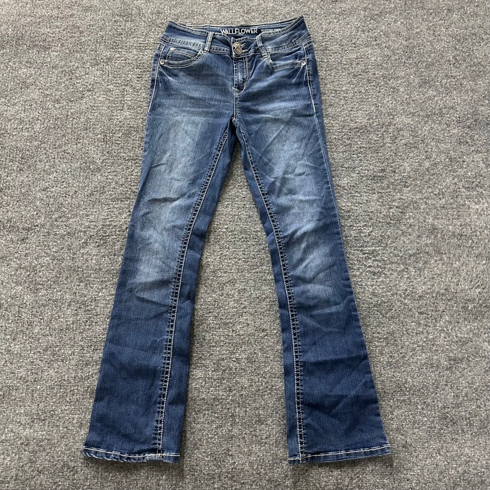 Wallflower Jeans Womens Size 7 Blue Luscious Curvy Bootcut Contrast Stitch